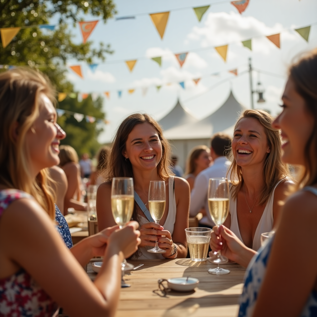 Workplace outdoor event with people dressed smart
