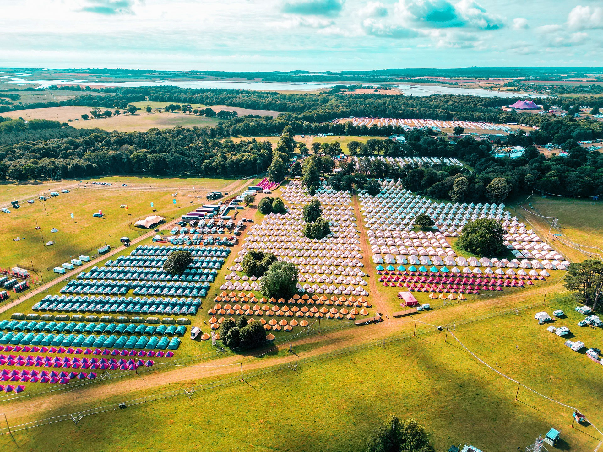 Pink Moon colourful tents
